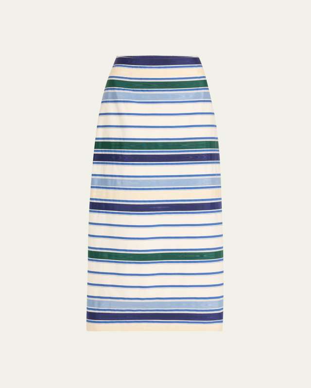 Stripe Ribbon Classic Pencil Skirt